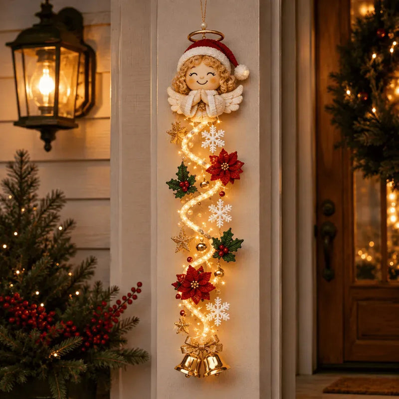 4 ft Glowing Christmas Door Hanger with Lights, DIY Holiday Decoration