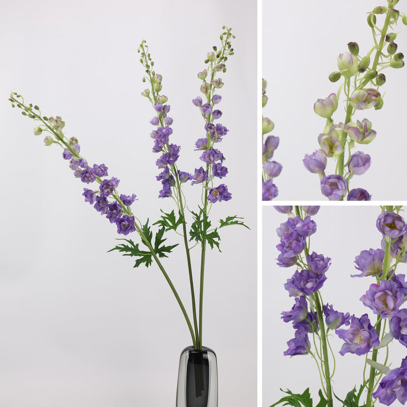 42" Single Stem Delphinium Artificial Flower, Realistic Faux Silk Floral for Wedding Centerpieces, Home Decor, and Commercial Displays