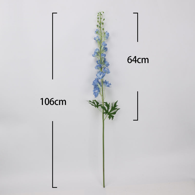 42" Single Stem Delphinium Artificial Flower, Realistic Faux Silk Floral for Wedding Centerpieces, Home Decor, and Commercial Displays