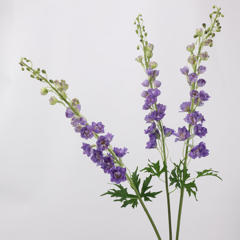42" Single Stem Delphinium Artificial Flower, Realistic Faux Silk Floral for Wedding Centerpieces, Home Decor, and Commercial Displays