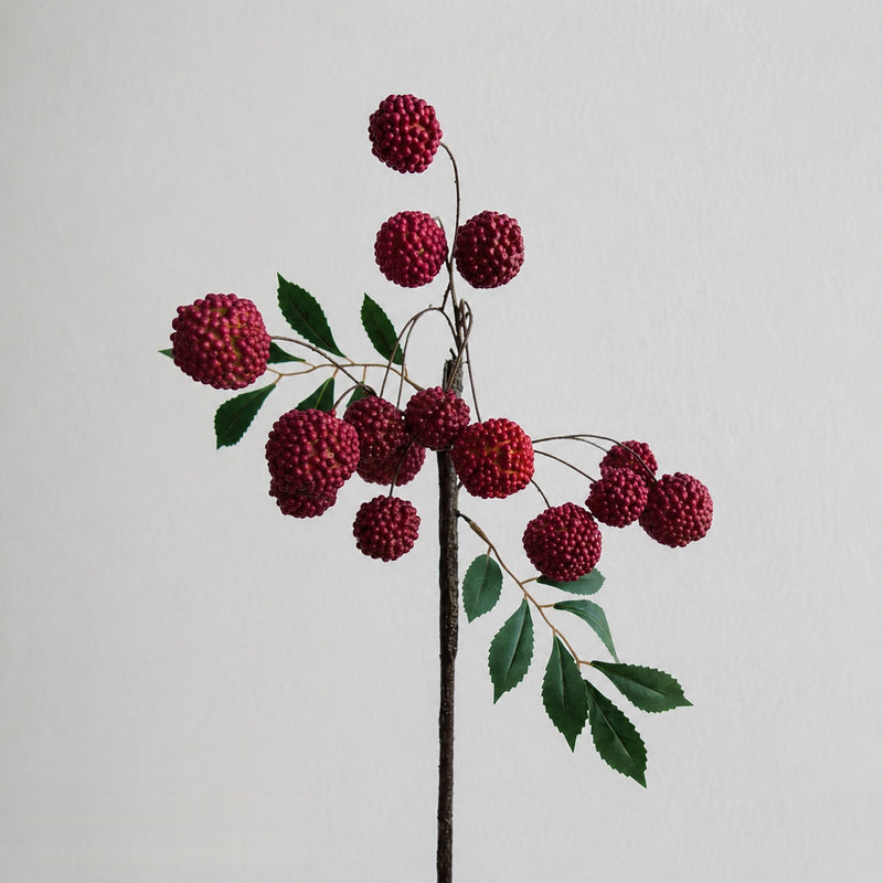 Artificial Lychee Fruit Branch Bush, 22 Inches, Rustic Home Decor, Window Display