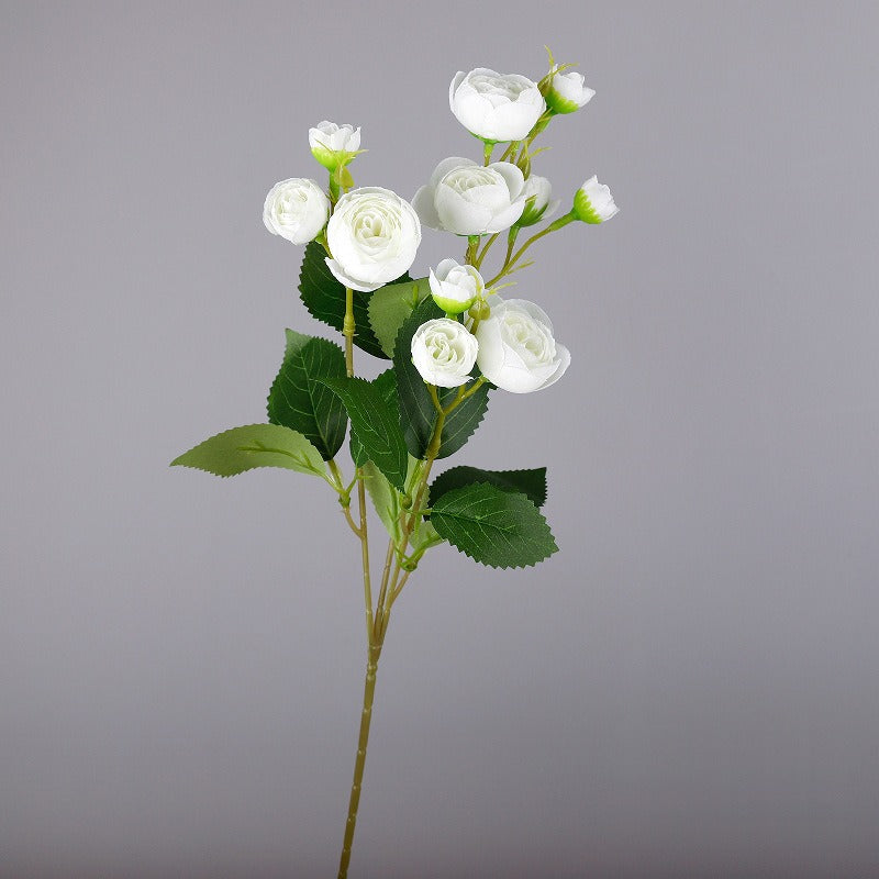 Artificial Camellia Bush with 12 Blooms, 18" Tall, Silk-Like Fabric, Indoor Decor, Wedding & Home Use