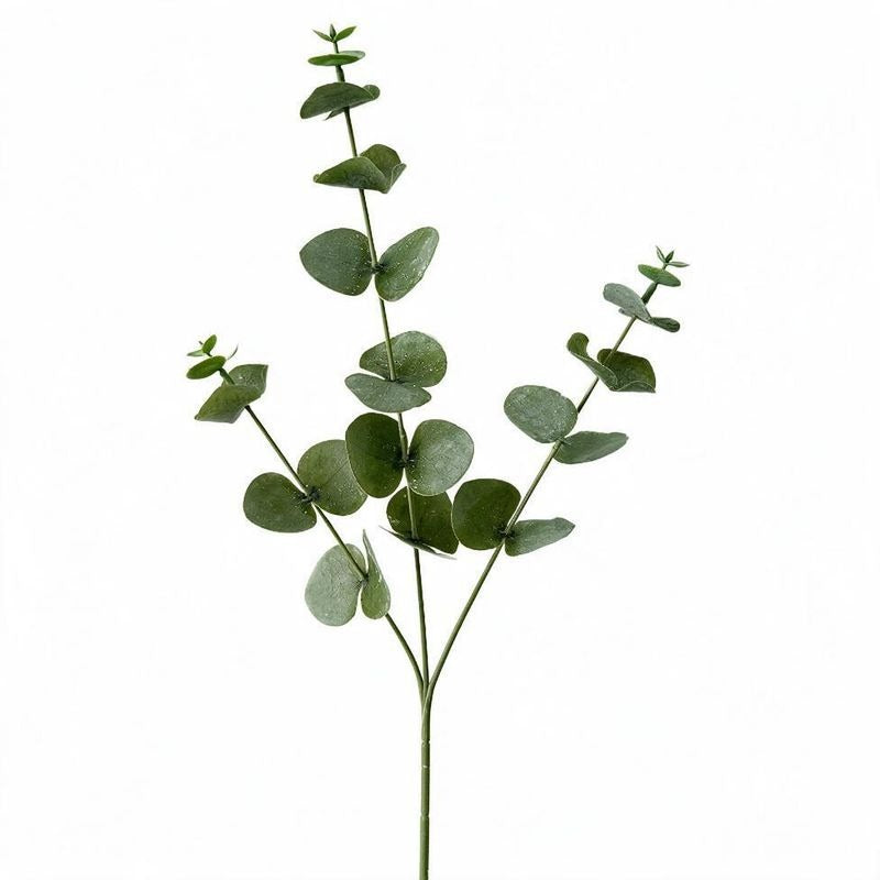 Set of 3 Eucalyptus Stems, Artificial Foliage for Home Decor, Weddings, and Seasonal Arrangements, 18" Tall