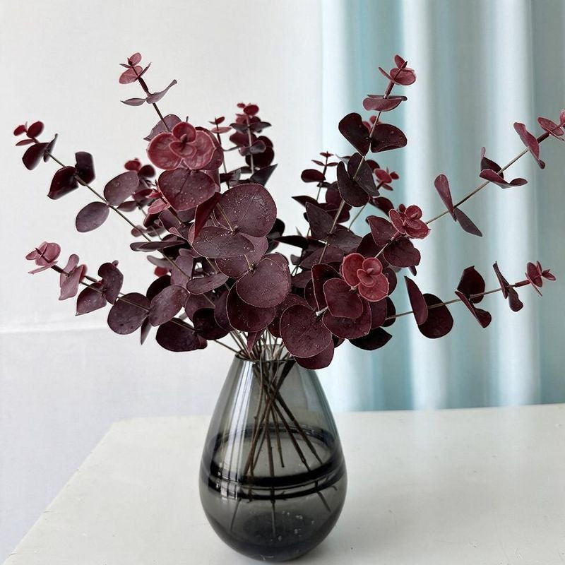 Set of 3 Eucalyptus Stems, Artificial Foliage for Home Decor, Weddings, and Seasonal Arrangements, 18" Tall