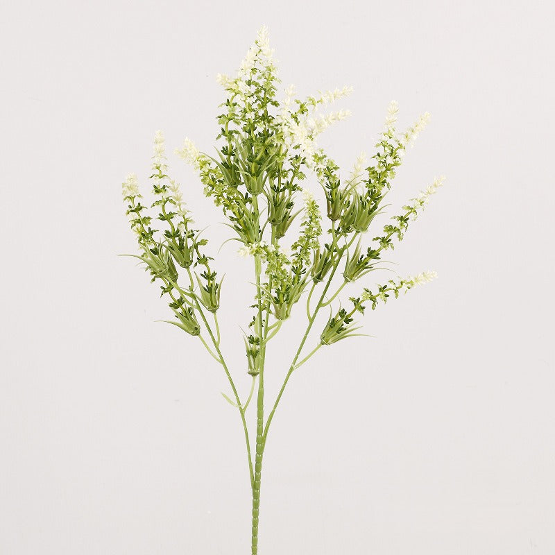 Artificial Lavender Bush with 24 Blooms, 26" Tall Realistic Faux Flower for Wedding Decor, Home Staging, Indoor Outdoor Use