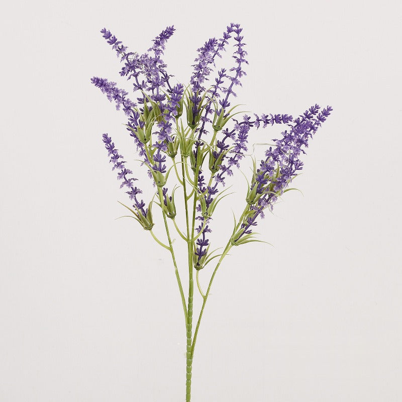 Artificial Lavender Bush with 24 Blooms, 26" Tall Realistic Faux Flower for Wedding Decor, Home Staging, Indoor Outdoor Use