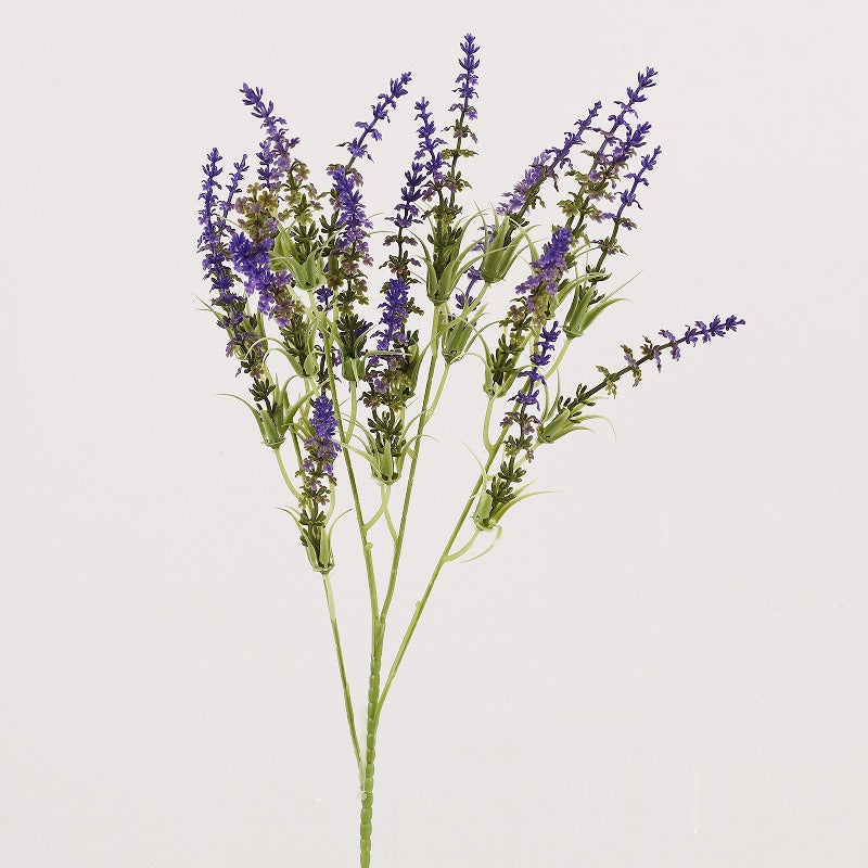 Artificial Lavender Bush with 24 Blooms, 26" Tall Realistic Faux Flower for Wedding Decor, Home Staging, Indoor Outdoor Use