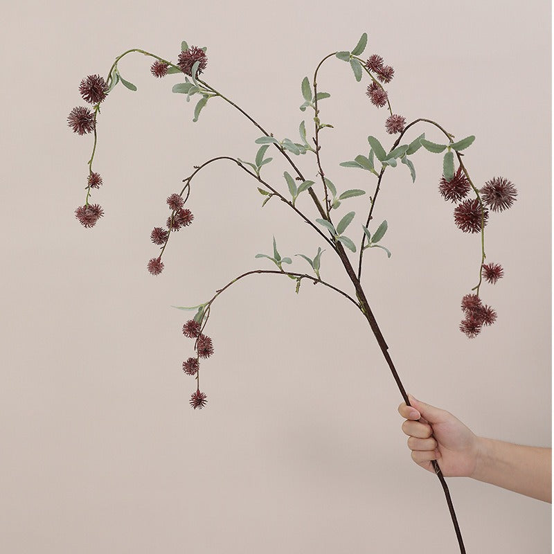 Artificial Long-Stem Thistle Bush, Modern Home Decor, Wedding & Event Styling, 45.7 Inches