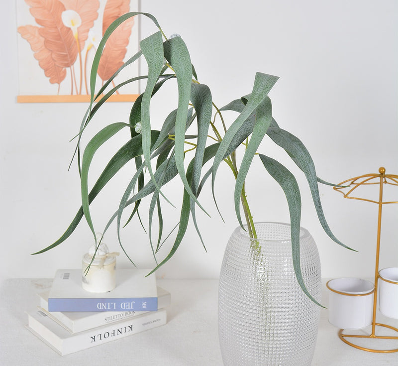 Artificial Eucalyptus & Fern Bush, 27" Tall, Realistic Faux Greenery for Weddings, Home Decor & Events