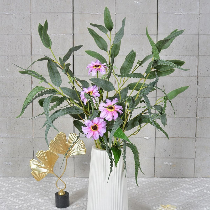 Artificial Eucalyptus & Fern Bush, 27" Tall, Realistic Faux Greenery for Weddings, Home Decor & Events