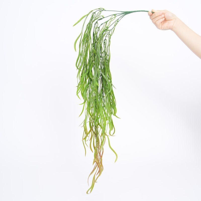 35" Artificial Dragon Beard Grass Vine, Realistic Hanging Faux Greenery for Home Decor, Wedding Backdrops & Commercial Spaces