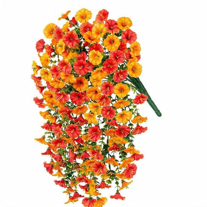 Artificial Morning Glory Vine, Set of 4 Trailing Faux Silk Flowers for Home & Outdoor Decor, 18" Long