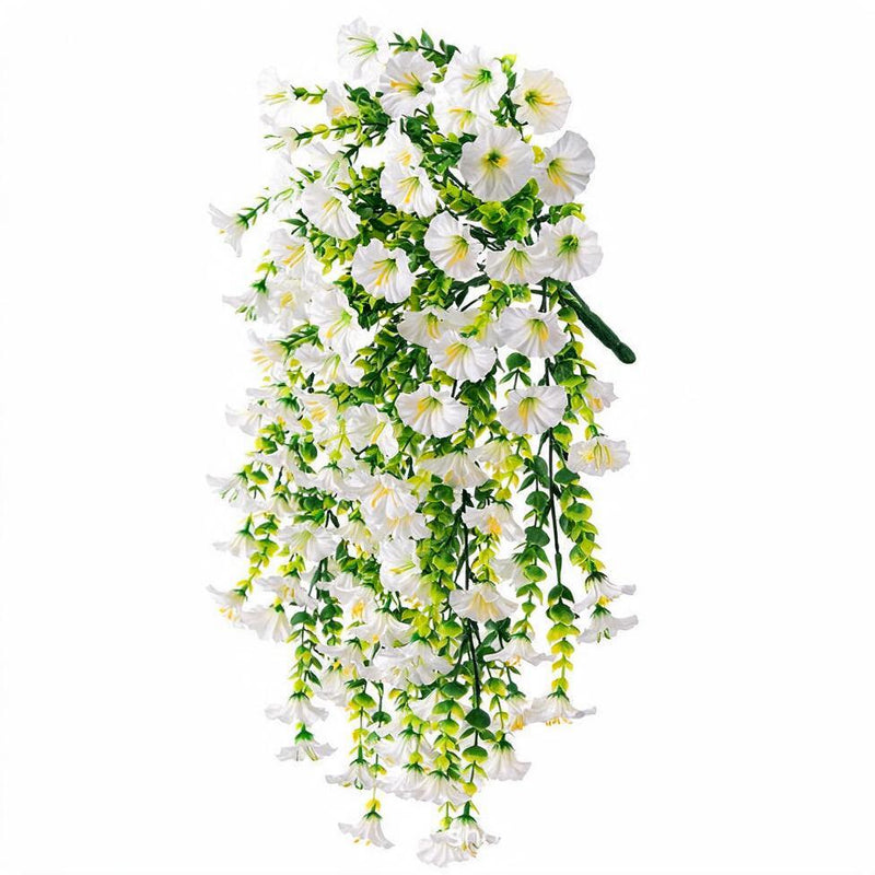 Artificial Morning Glory Vine, Set of 4 Trailing Faux Silk Flowers for Home & Outdoor Decor, 18" Long