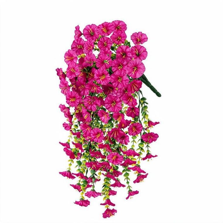Artificial Morning Glory Vine, Set of 4 Trailing Faux Silk Flowers for Home & Outdoor Decor, 18" Long