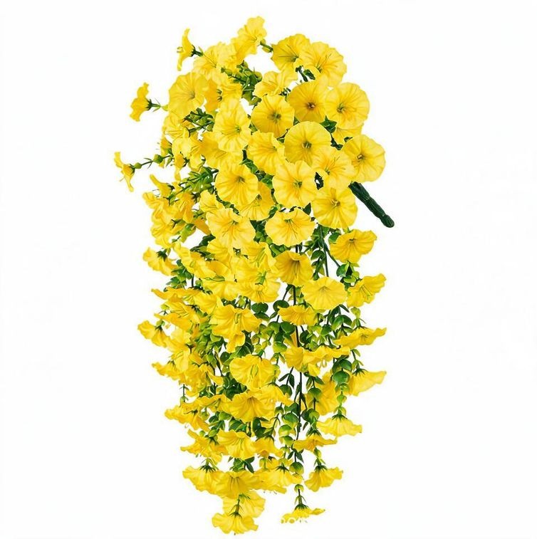 Artificial Morning Glory Vine, Set of 4 Trailing Faux Silk Flowers for Home & Outdoor Decor, 18" Long