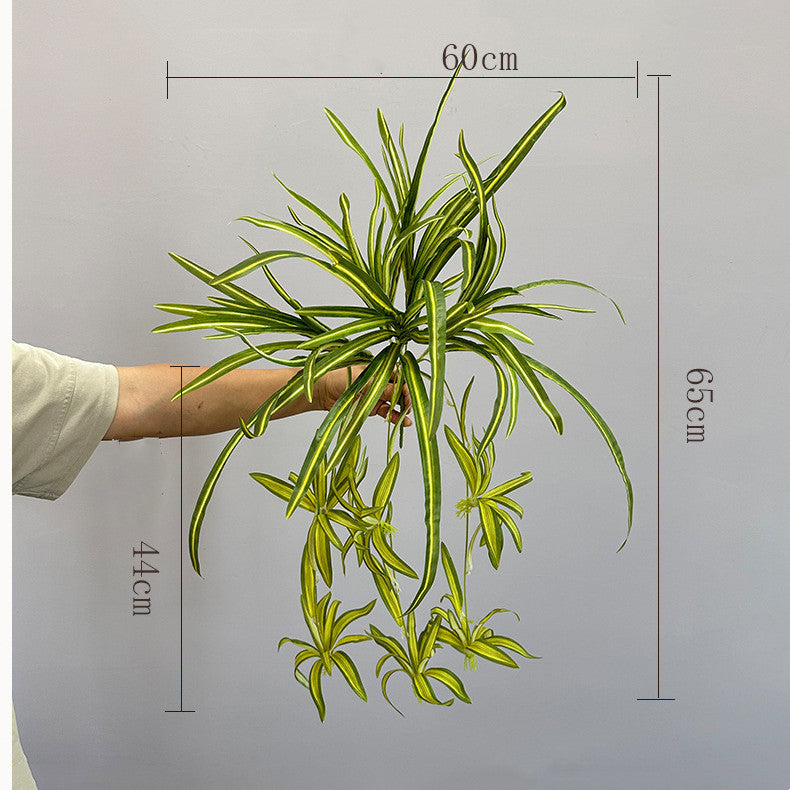 Artificial Trailing Spider Plant Vine, 26" Long Bendable Stem with 40 Leaves, Realistic Faux Hanging Plant for Home Decor, Wedding & Events