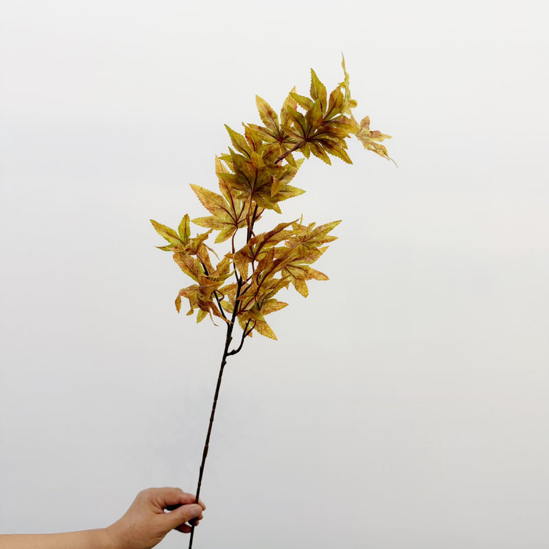 Artificial Japanese Maple Leaf Stem, Single Branch, 31" Faux Silk Fall Foliage for Home Decor, Weddings & Events