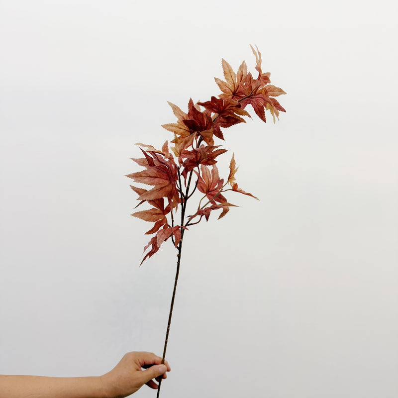 Artificial Japanese Maple Leaf Stem, Single Branch, 31" Faux Silk Fall Foliage for Home Decor, Weddings & Events