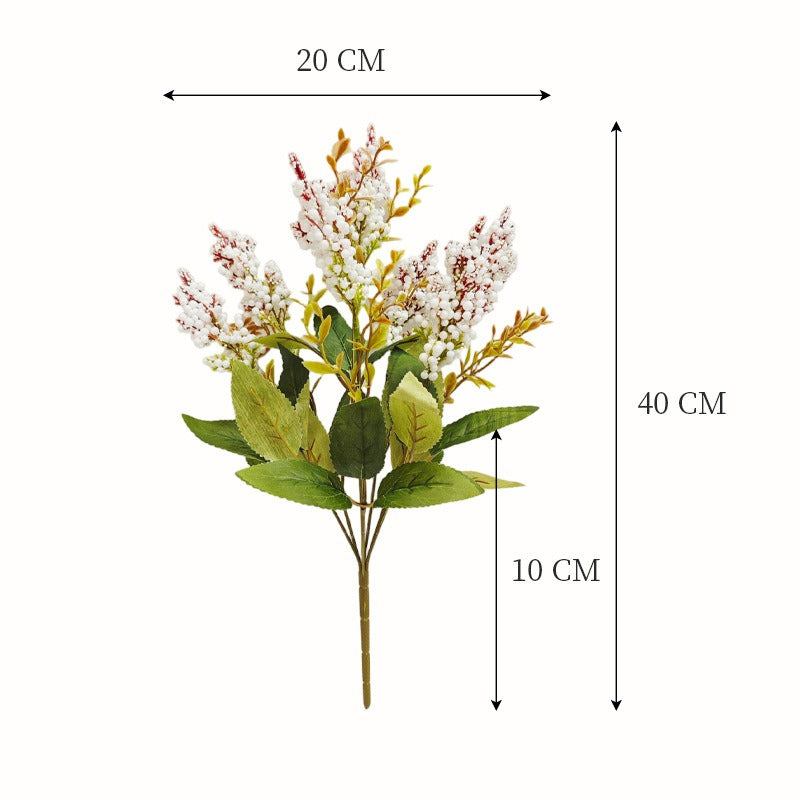 Artificial Wild Berry Bush with 7 Blooms, 16" Foam-Based Faux Florals for Home Decor, Wedding Centerpieces & Commercial Displays