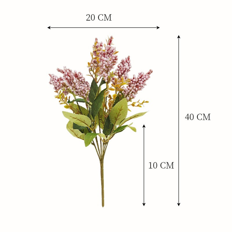 Artificial Wild Berry Bush with 7 Blooms, 16" Foam-Based Faux Florals for Home Decor, Wedding Centerpieces & Commercial Displays