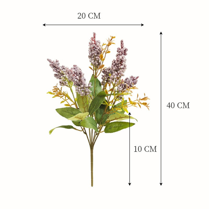 Artificial Wild Berry Bush with 7 Blooms, 16" Foam-Based Faux Florals for Home Decor, Wedding Centerpieces & Commercial Displays