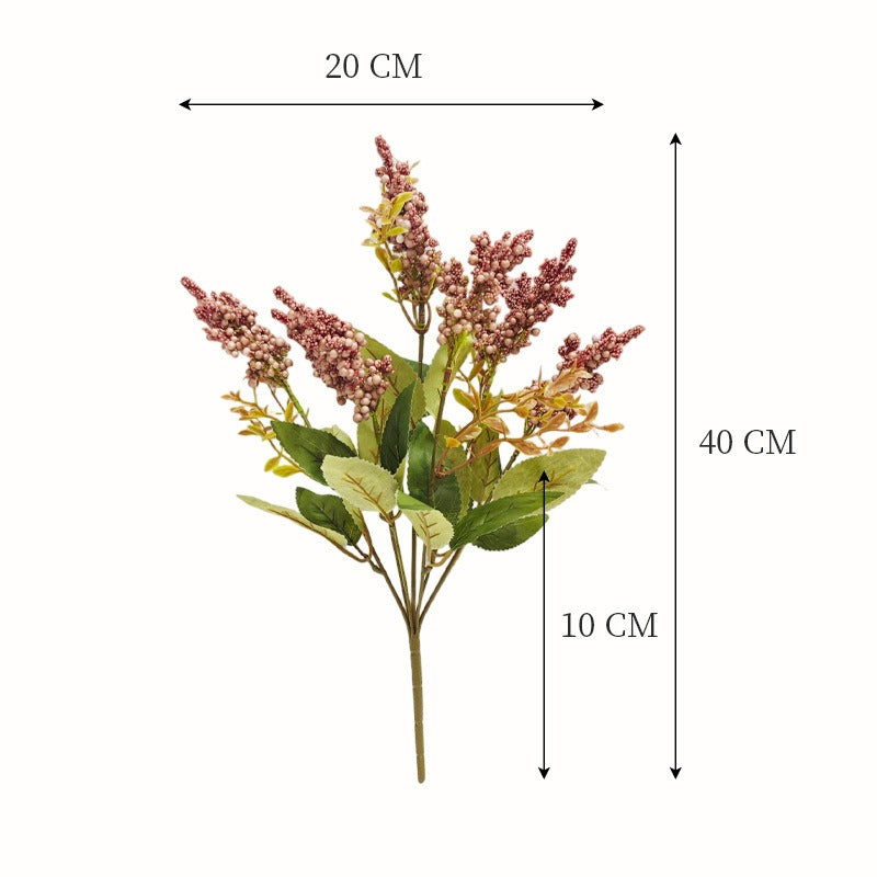 Artificial Wild Berry Bush with 7 Blooms, 16" Foam-Based Faux Florals for Home Decor, Wedding Centerpieces & Commercial Displays