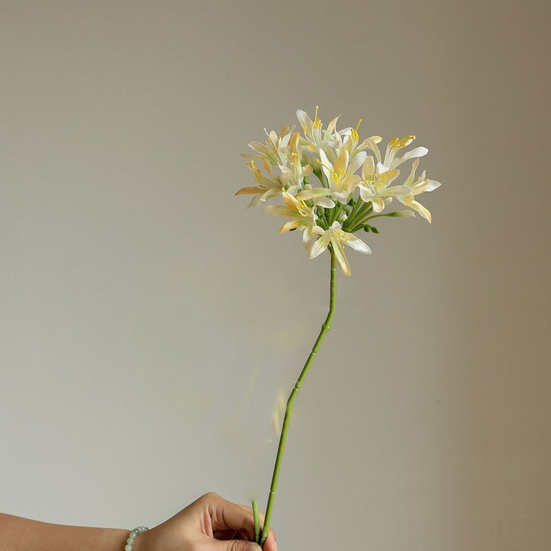 Single Stem Artificial Agapanthus Flower, 24" Tall Realistic Fake Flower for Wedding Decor, Home Styling, and Floral Arrangements
