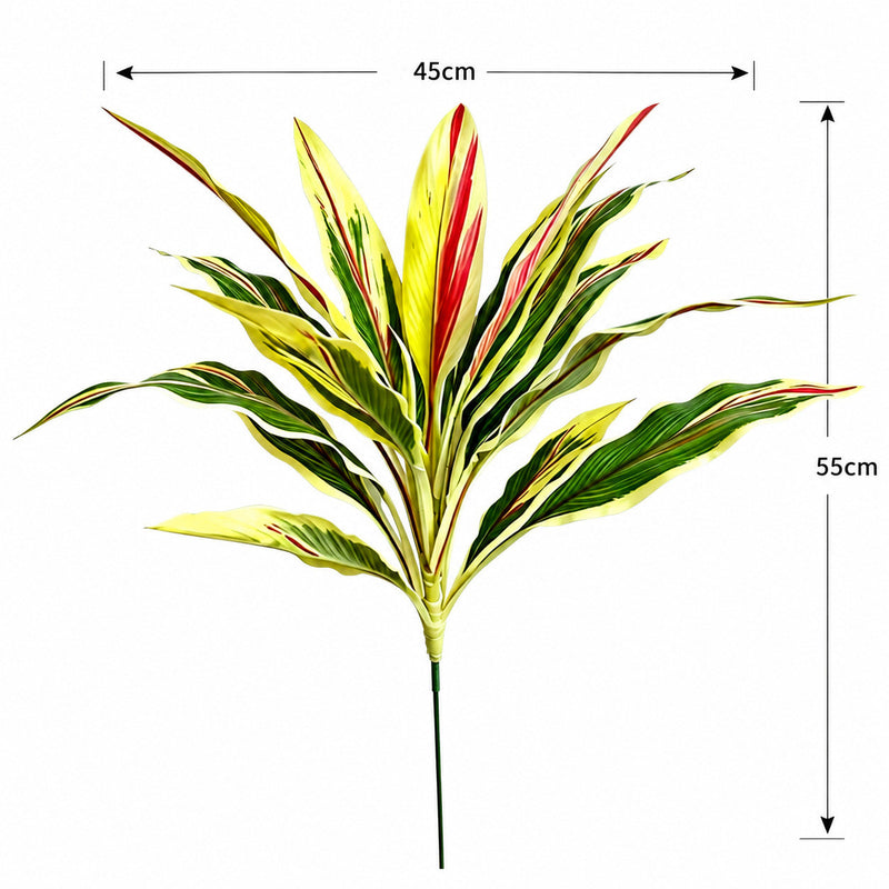 Artificial Fern & Caladium Bush, 22" Realistic Faux Greenery for Home Decor, Weddings & Events, Indoor/Outdoor Use