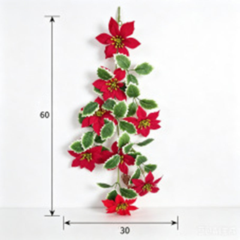 Artificial Christmas Vine Garland, 24" Faux Greenery Trail with Berries, Ins Modern Decor for Holiday Wedding Party Home Office