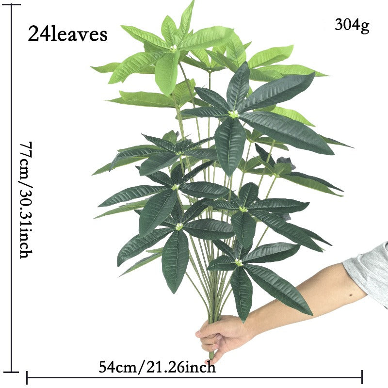30" Artificial Money Leaf Bush, Realistic Faux Greenery for Home Office Decor, Modern INSPO Style