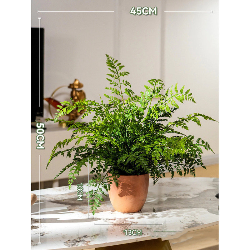 Artificial Fern Potted Plant with Terracotta Pot, 31" Tall, Realistic Faux Greenery for Home Office Decor