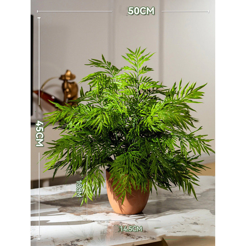 Artificial Fern Potted Plant with Terracotta Pot, 31" Tall, Realistic Faux Greenery for Home Office Decor