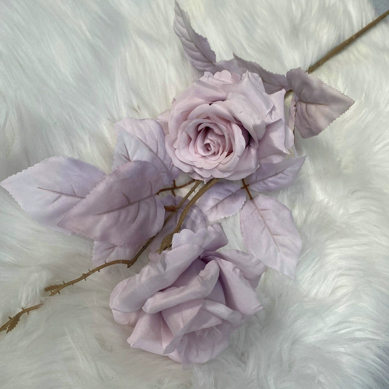 Artificial Alice Rose Stem, Single Stem with 2 Blooms, 31" Long, Silk-Like Fabric, for Weddings & Home Decor