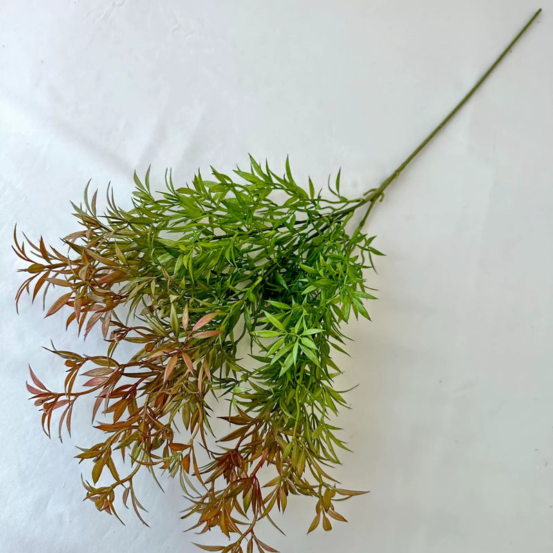 Single Stem Artificial Star Grass, 32" Long Faux Botanical with 39 Leaf Clusters, Plastic Rustic Decor for Weddings & Home