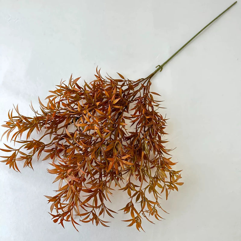 Single Stem Artificial Star Grass, 32" Long Faux Botanical with 39 Leaf Clusters, Plastic Rustic Decor for Weddings & Home