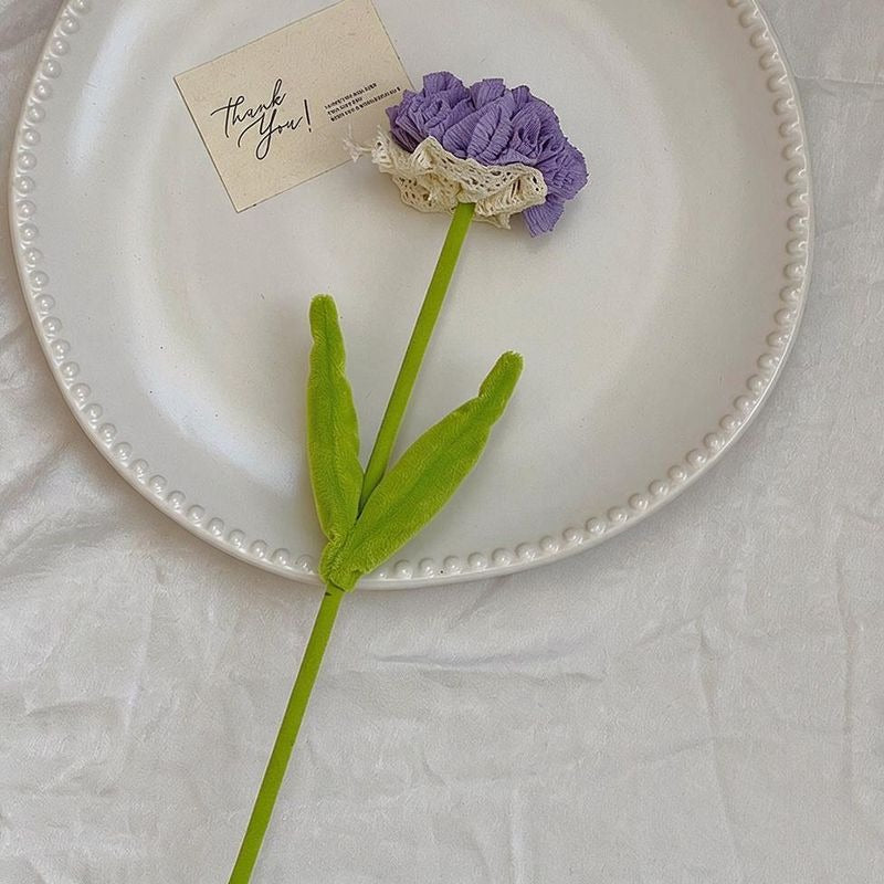 Artificial Silk-Like Carnation Bouquet, 10 Blooms, 14" Tall, DIY Home Decor, Wedding, Party Floral Arrangement