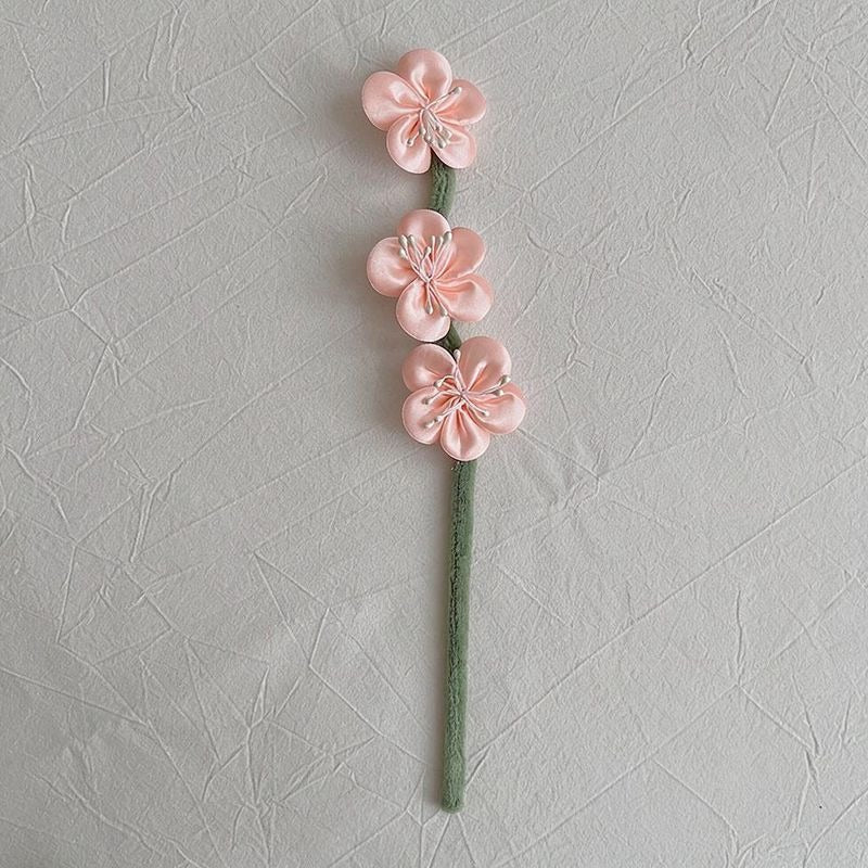Artificial Plum Blossom Bouquet, Set of 10 Stems with 30 Blooms, 12" Tall Faux Silk Flowers for Wedding Centerpieces, Home Decor