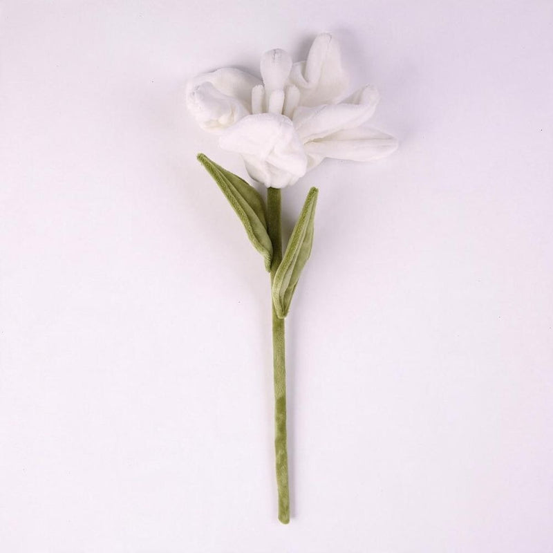 Single Stem Faux Lily Flower, 17" Tall with 6.5" Bloom, Fluffy Fabric Stems for Home Decor, Weddings & Events