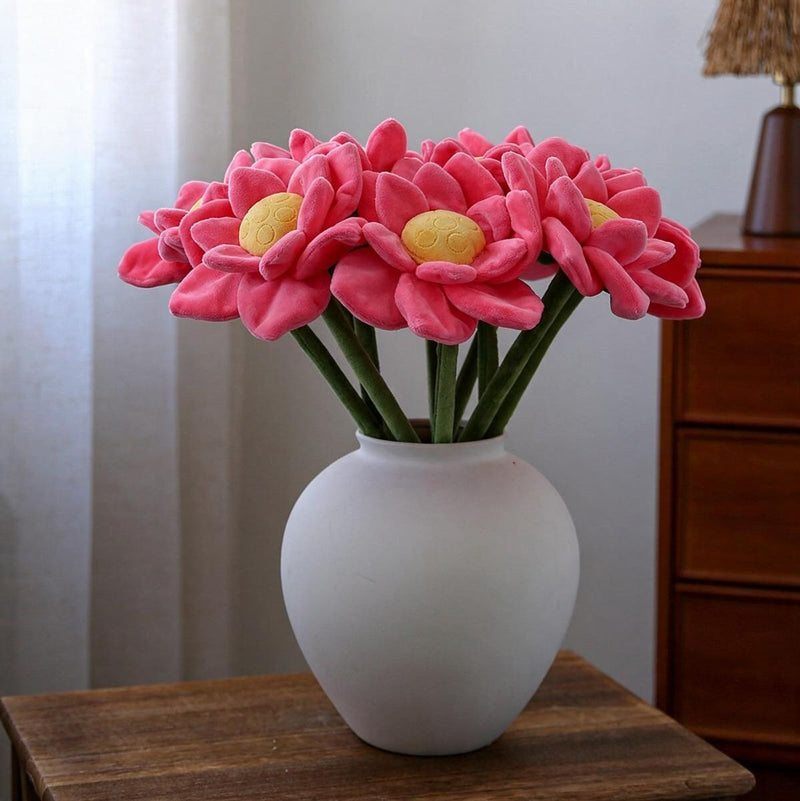 Artificial Lotus Flower, Single Stem with Bendable Stem, 17" Tall, Faux Silk Fabric, Home Decor, Wedding, Party