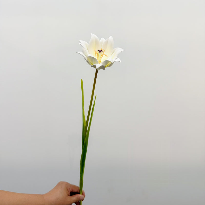 27" Artificial Tulip Stem, Single Bloom Faux Flower for Home Decor, Weddings & Events, Allergy-Free & Zero Maintenance