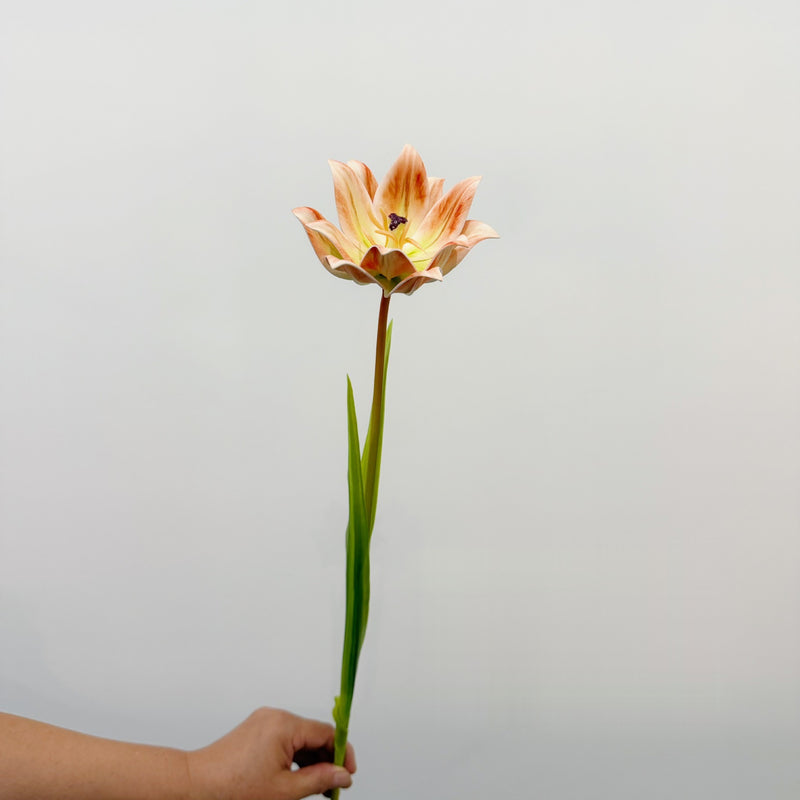 27" Artificial Tulip Stem, Single Bloom Faux Flower for Home Decor, Weddings & Events, Allergy-Free & Zero Maintenance