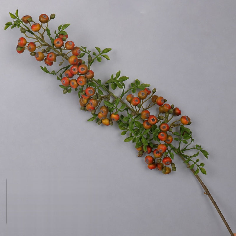 Artificial Red Berry Bush, 34" Rustic Faux Berry Stems for Wedding Centerpieces, Home Decor, and Seasonal Displays