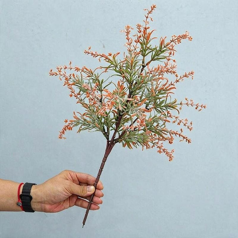 Single Stem Artificial Lavender & Water Grass, 18.5" Realistic Faux Floral for Home Decor, Weddings & Events