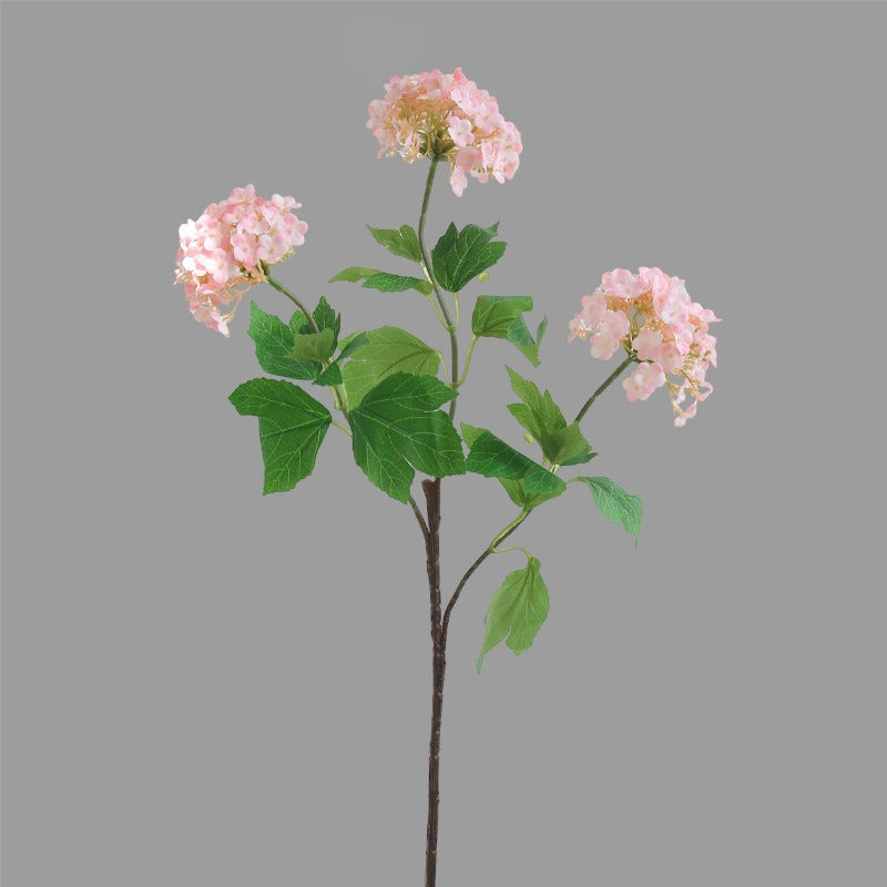 Artificial Hydrangea Bush with 3 Blooms, 27.5" Faux Silk Floral Arrangement for Home Decor, Weddings & Events