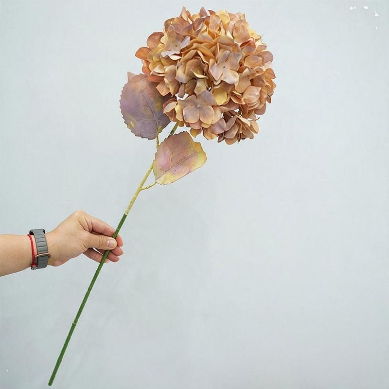 Single Stem Burnt Edge Hydrangea, 28" Artificial Flower for Wedding Decor, Home & Commercial Styling