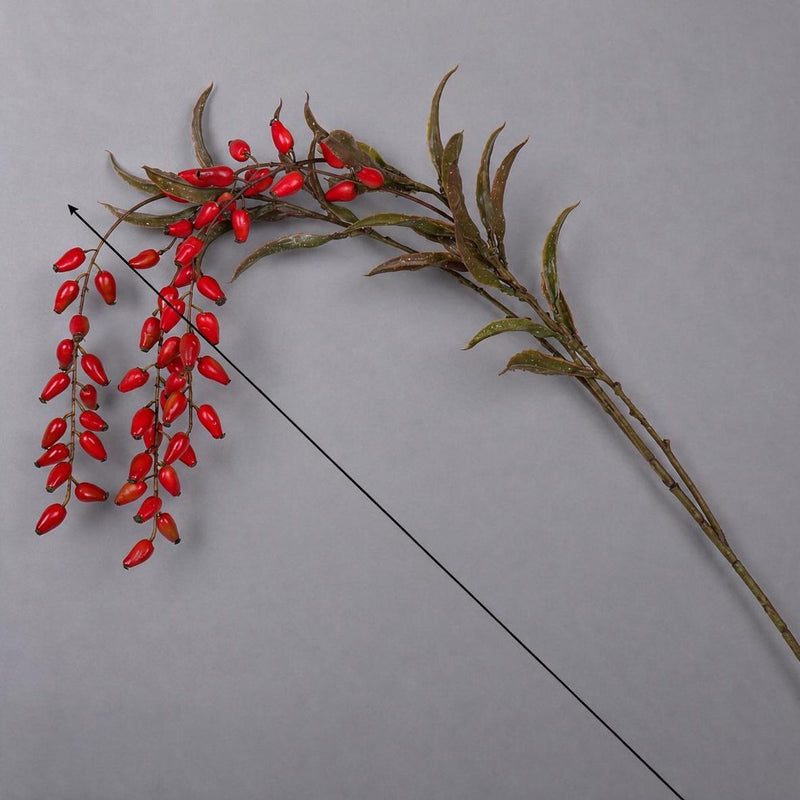 33" Artificial Goji Berry Bush, Realistic Fake Berry Stems for Home Decor, Weddings & Events
