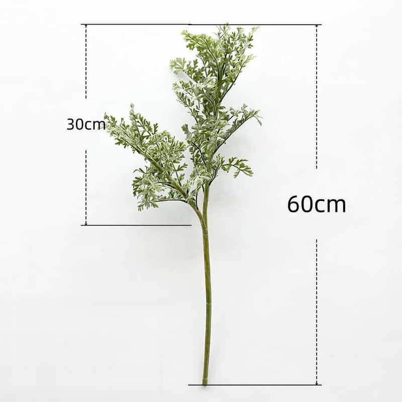 Artificial Dusty Miller Bush, 24" Silver Leaves Stem for Wedding Centerpieces, Home Decor, Floral Arrangements