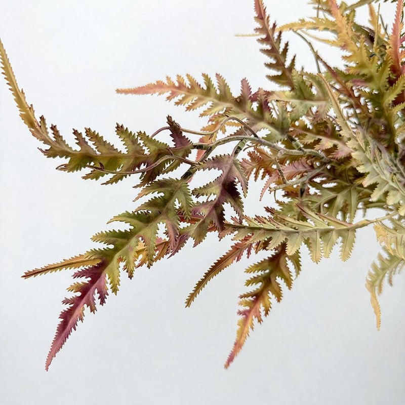 Artificial Persian Leaves Bush, 35" Tall Realistic Faux Greenery for Wedding Decor, Home Staging, Rustic & Boho Centerpieces