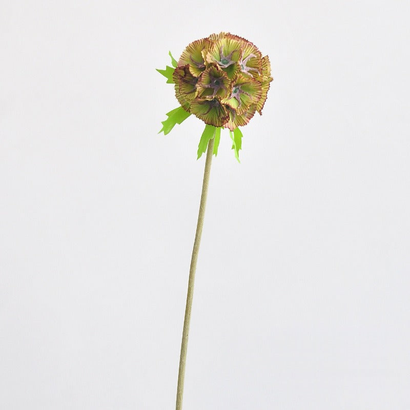 Artificial Pinwheel Flower Single Stem, Faux Silk Fabric with Fuzzy Seed Head, Rustic Farmhouse Home & Wedding Decor