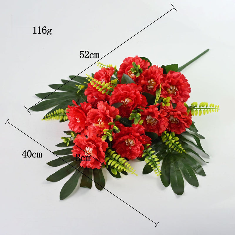 Artificial Peony Flower Bush with 12 Blooms, 20" Silk-Like Faux Floral Arrangement for Weddings, Home & Office Decor